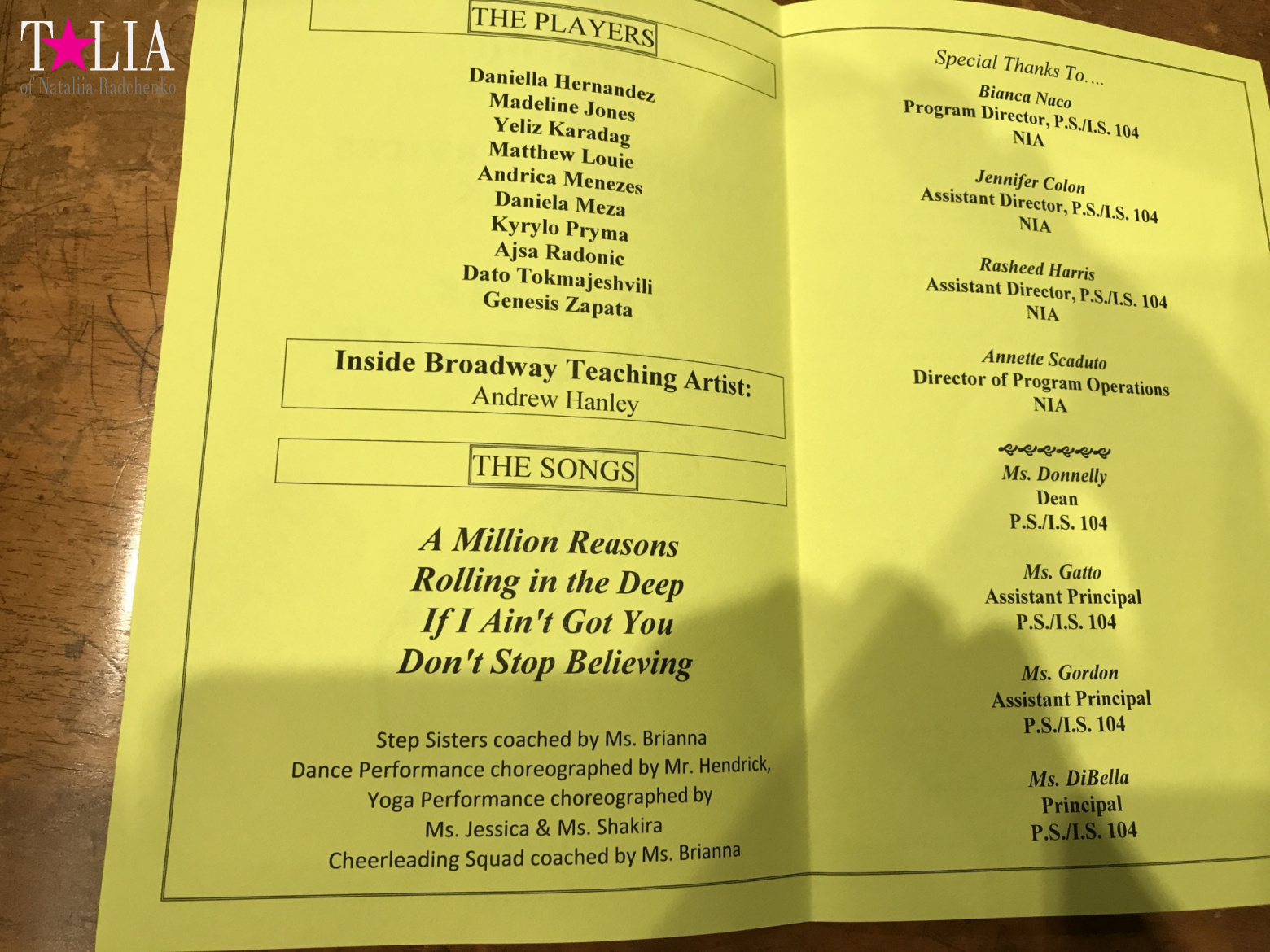 Performance at the American school "Let's sing!", PS / IS 104, Bay Ridge, Brooklyn, New York